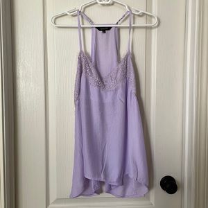 Amaryllis Lavender Lace trimmer razor back top